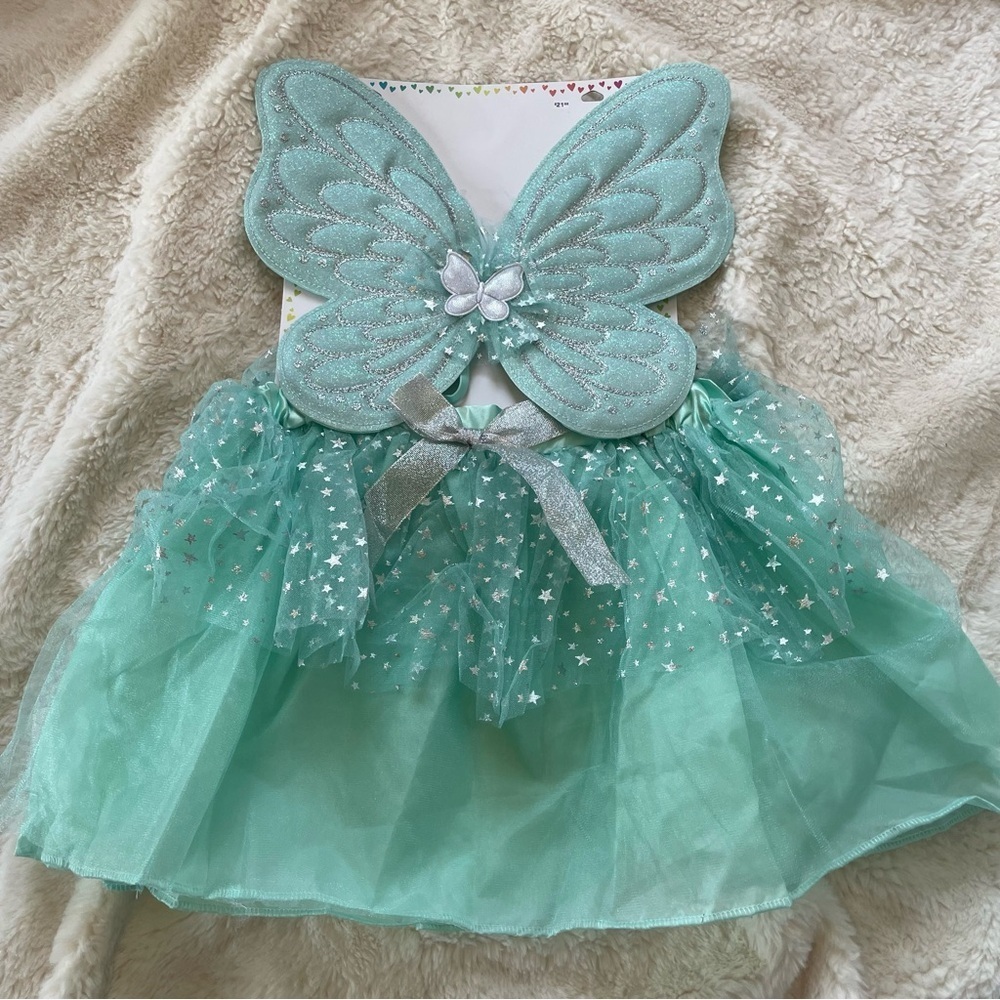 Claire's Girls Teal‎ Butterfly Skirt and Wings Set NWT